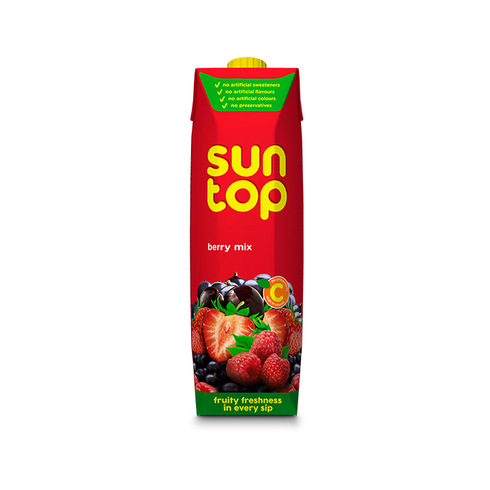 SUNTOP Berry mix Fruit Drink 1L  - سن توب مشروب فاكهة التوت المشكل 1 لتر