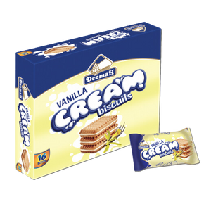 Deemah Vanilla Biscuit Cream 16 x 27g - ديمه بسكويت الكريمة فانيلا