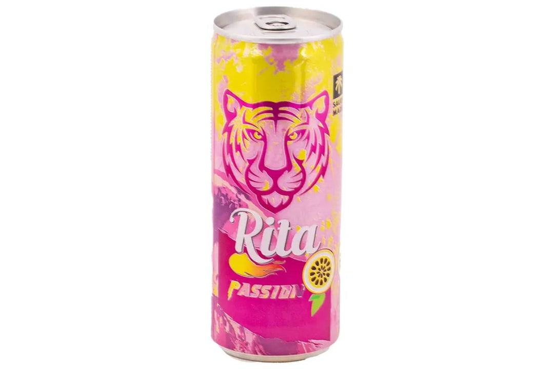 Rita Passion Drink Flavored Sparkling 240m - مشروب ريتا باشون فروت الغازي ، عبوات معدنية