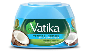 Vatika Naturals Tropical Coconut 210ml - كريم شعر فوليوم اند ثيكنيس من فاتيكا