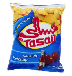 Tasali Potato Chips, Ketchup Flavor 180g - تسالي شرائح البطاطس بالكاتشب عائلي