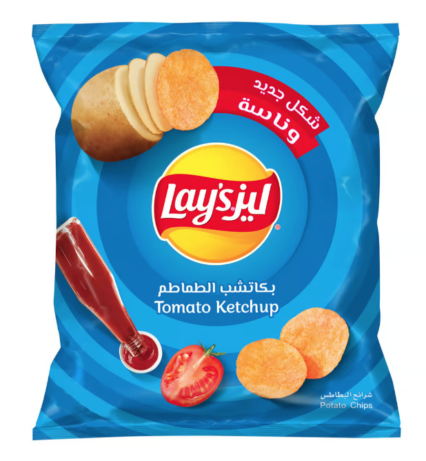 Lay's Tomato Ketchup Chips 170 g - ليز رقائق بطاطس بنكهة الكاتشب عائلي