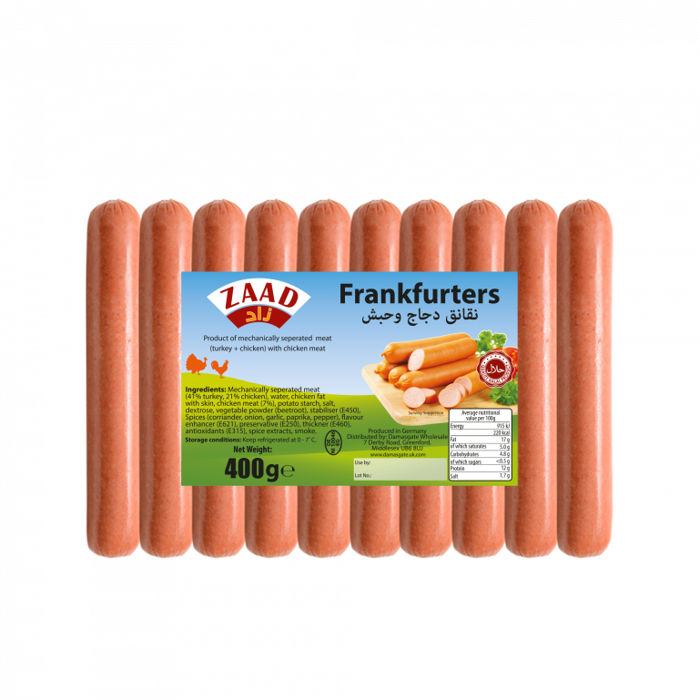 Zaad Chicken Franks 12 X 400g